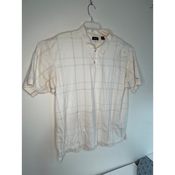 Arrow Mens White Checkered Polo Shirt XXLT Cotton/Polyester Blend Classic Fit - Picture 16 of 16